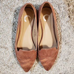 Journee mauve suede flat
